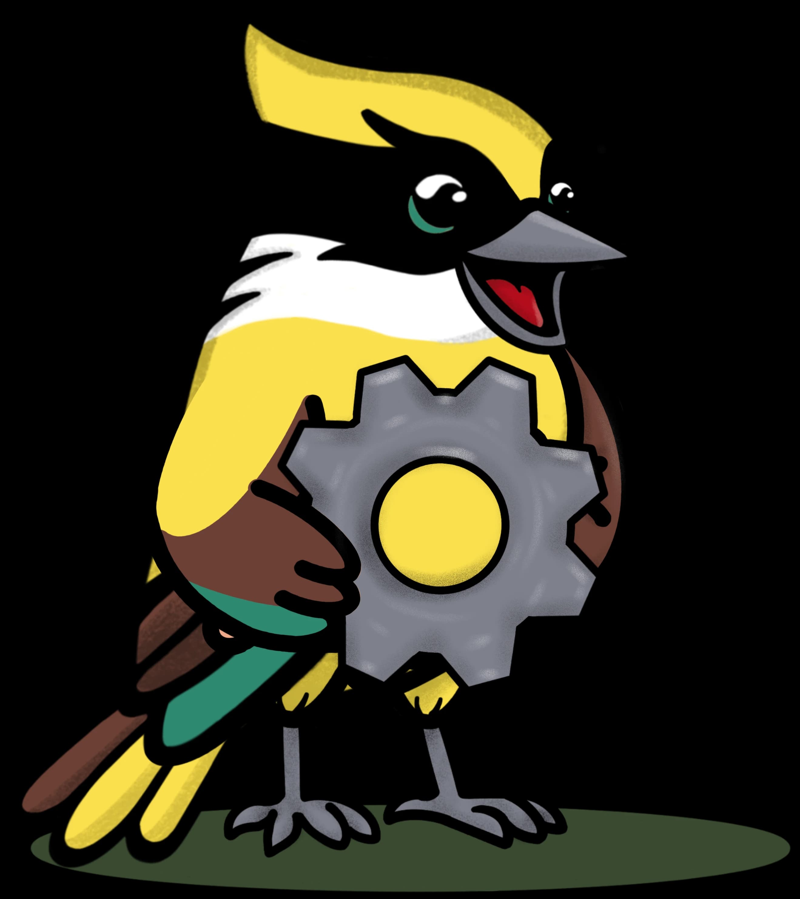 Mascote Bem-te-vi organizando os formatos